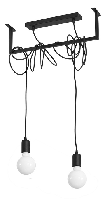 Ljuskrona SALAMANCA 2 svart + 2x LED-lampa E27 4000K Kall 7,5W 650lm