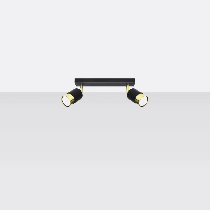 Taklampa NERO 2 svart/guld