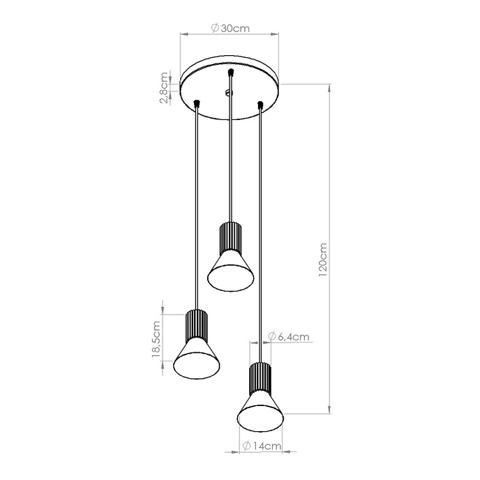 Pendellampa ESTRIA 3P beige