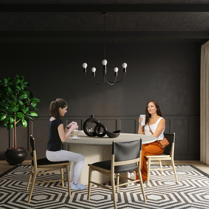 Ljuskrona PICCOLO 3 + 3x LED-lampa E27 4000K Kall 7,5W 650lm