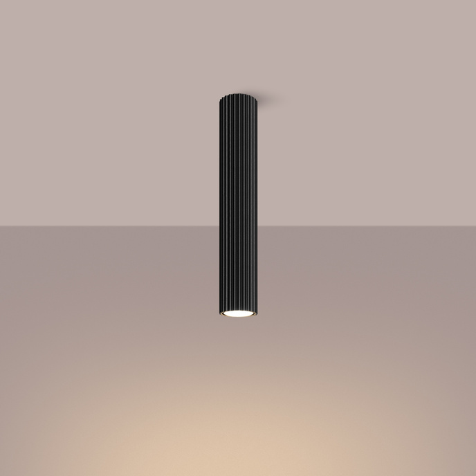 Plafond KARBON 40 svart + 1x LED-lampa GU-10 3000K varm 7W 510lm