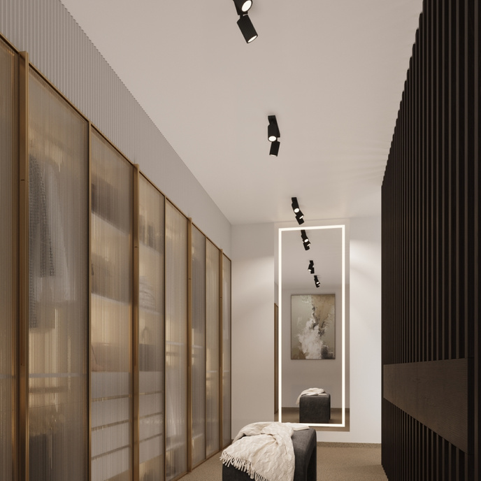 Plafond KARBON 2 svart + 2x LED-lampa GU-10 3000K varm 7W 510lm