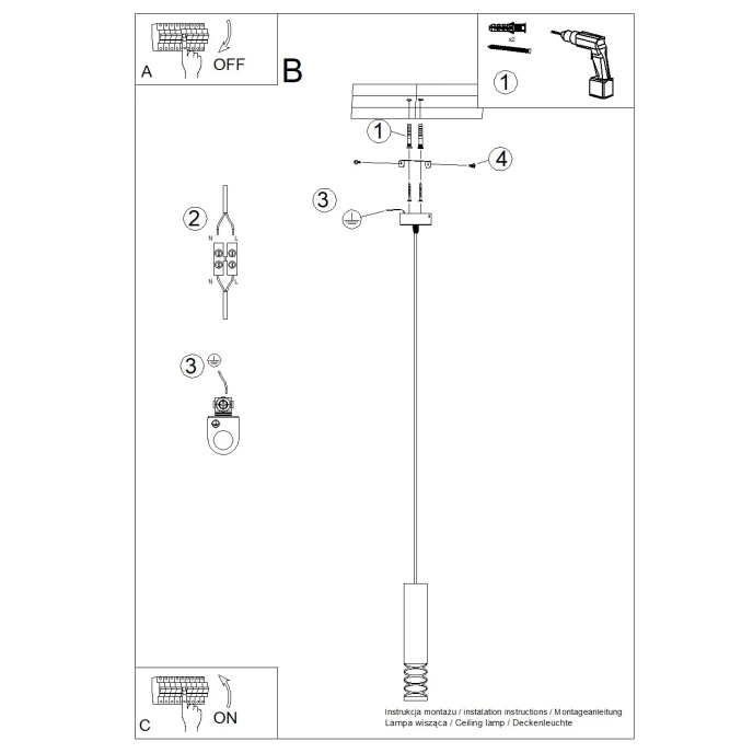 Pendellampa LAMI 1 vit