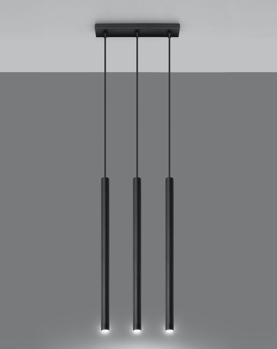 PASTELO 3 pendellampor svart + 3x LED-lampa G9 4000K Cold 4,5W 530lm