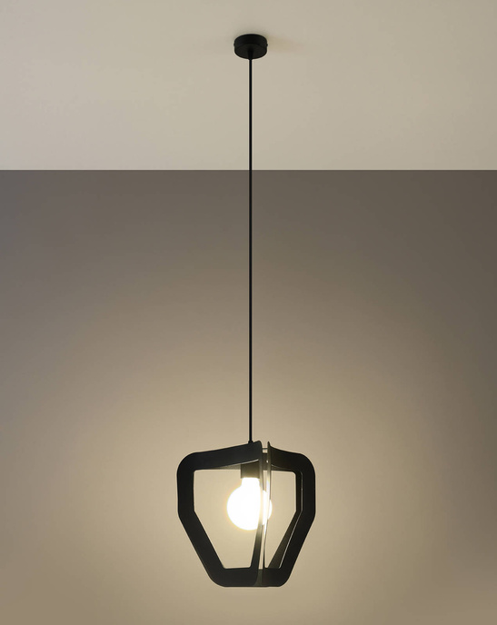 TRES taklampa svart + 1x LED-lampa E27 4000K Cold 7,5W 650lm