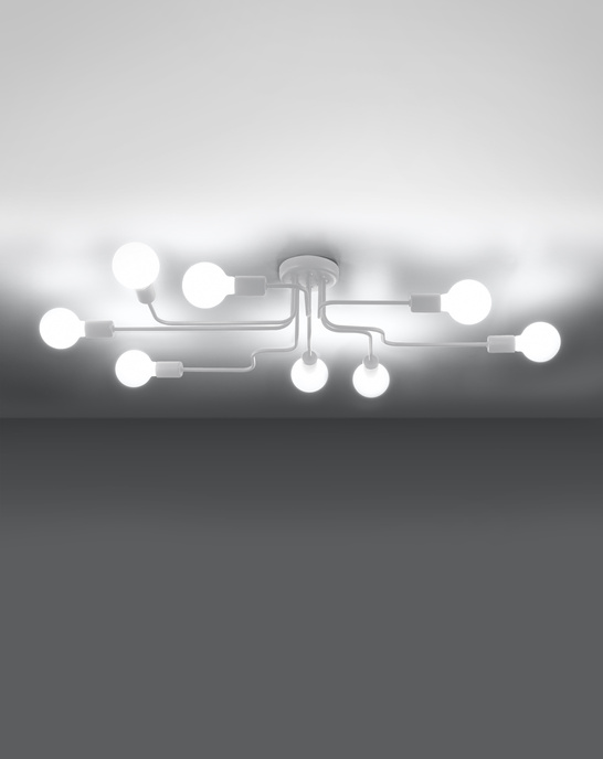 Ljuskrona HECTOR 8 vit + 8x LED-lampa E27 4000K Kall 7,5W 650lm