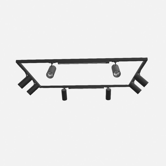 Taklampa, 10 spotlights, 3-ledarsystem, REO/LUCIE svart LED 272W 4000K