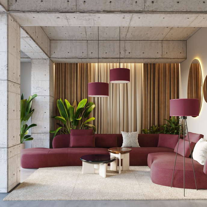 Golvlampa NEVIA vinröd