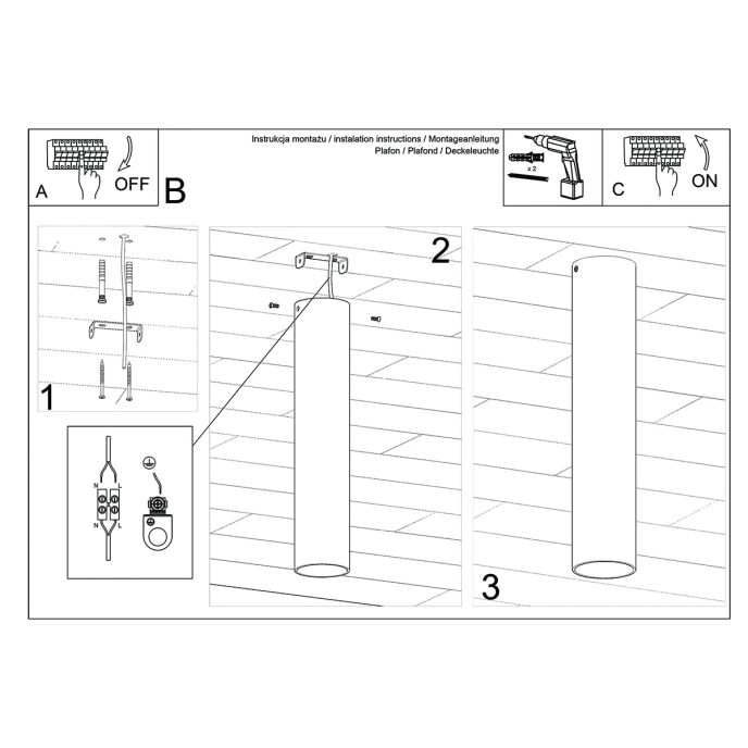 Taklampa LAGOS 30 polerat guld