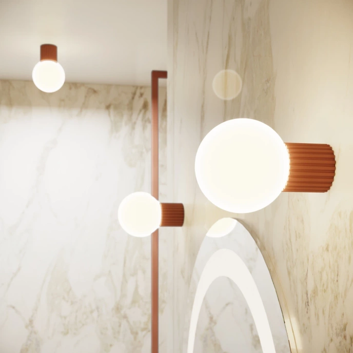 Vägglampa HALO mocka IP44