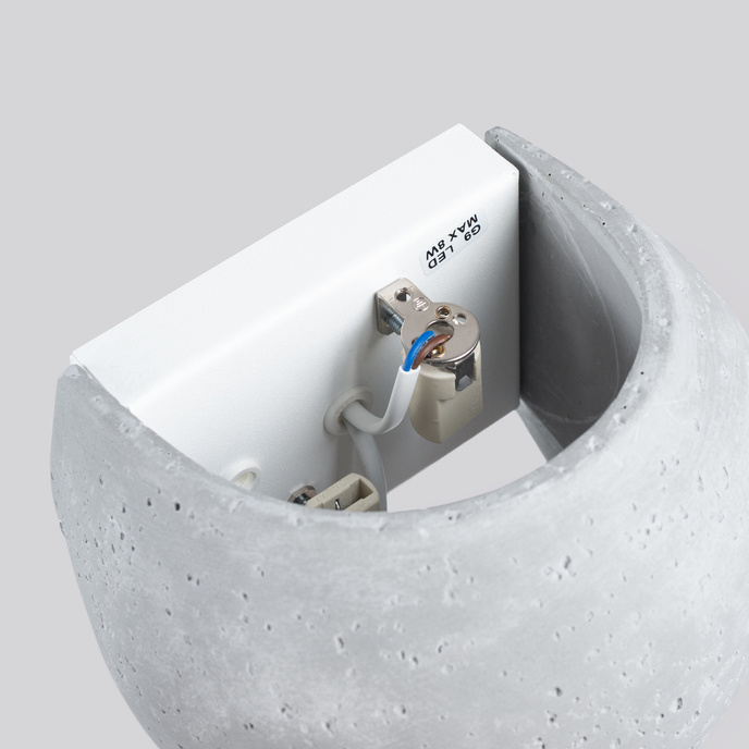 Vägglampa GLOBE betong + 2x LED-lampa G9 4000K Kall 4,5W 460lm