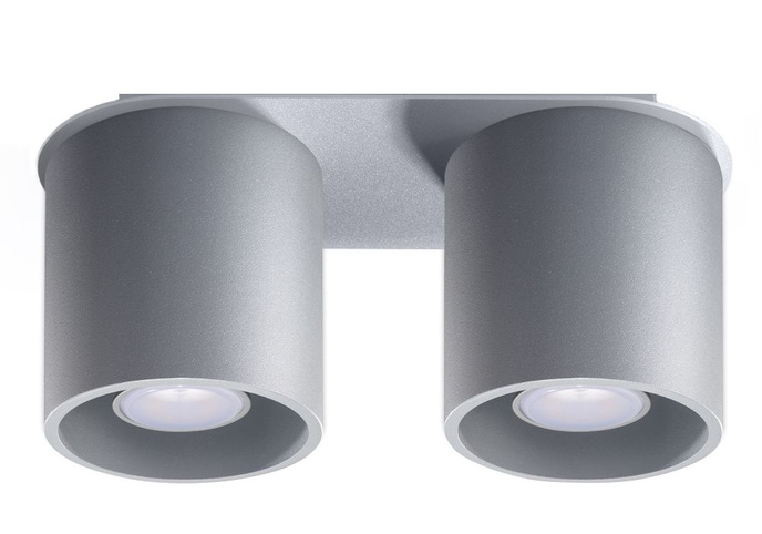 Plafond ORBIS 2 grå + 2x LED-lampa GU-10 3000K varm 7W 620lm