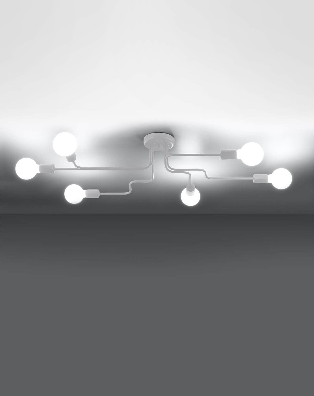 Ljuskrona HECTOR 6 vit + 6x LED-lampa E27 3000K varm 7,5W 620lm