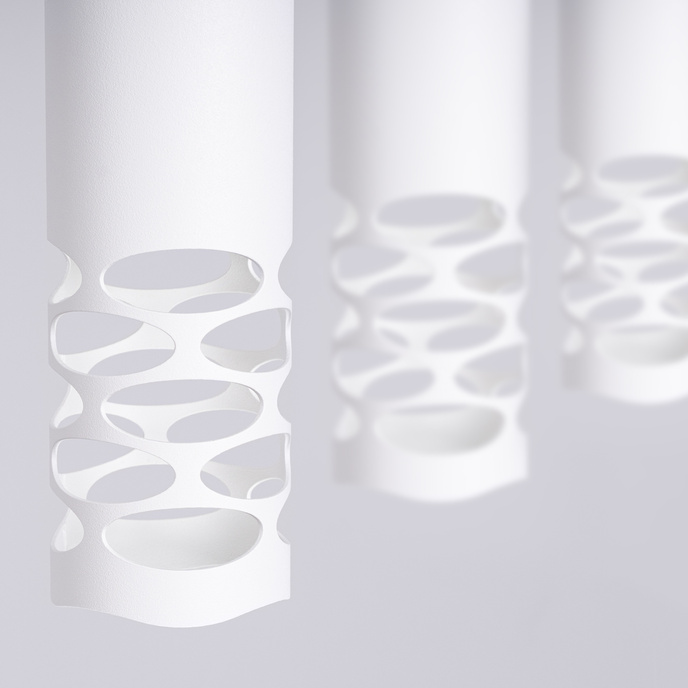 Taklampa LIRO 3L vit + 3X LED-lampa GU-10 4000K kall 7W 530lm