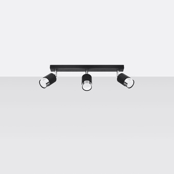 Plafond NERO 3 svart/krom