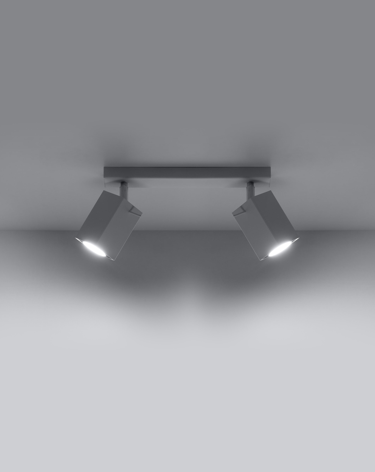 Plafond MERIDA 2 vit + 2x LED-lampa GU-10 3000K varm 7W 620lm