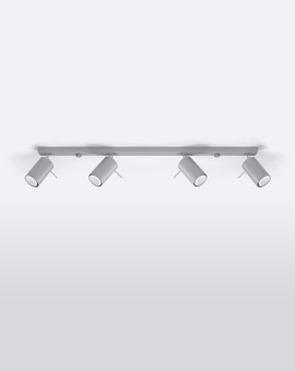 Plafond RING 4L Grå + 4x LED-lampa GU-10 3000K Varm 7W 620lm