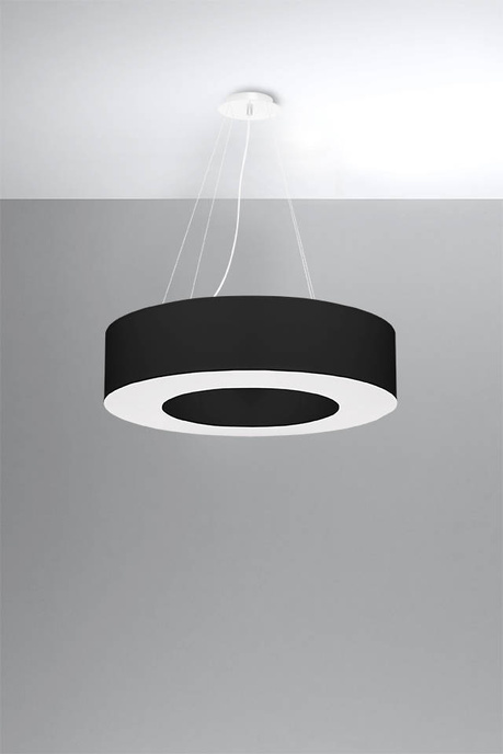 Ljuskrona SATURNO 70 svart + 6x LED-lampa E27 3000K varm 7,5W 620lm