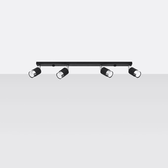 Taklampa NERO 4 svart/krom