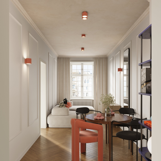 Taklampa AURA 1 persika Gx53