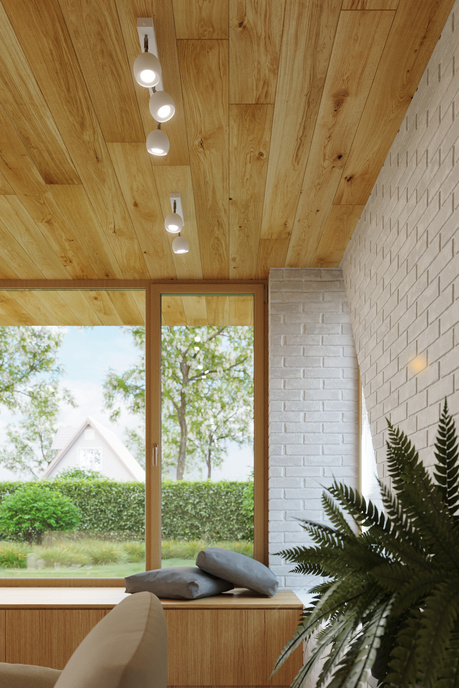 Plafond OCULARE 4 vit + 4x LED-lampa GU-10 3000K varm 7W 620lm