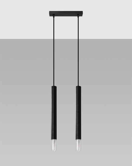 WEZYR 2 pendellampor svart + 2x LED-lampa G9 4000K Cold 4,5W 530lm