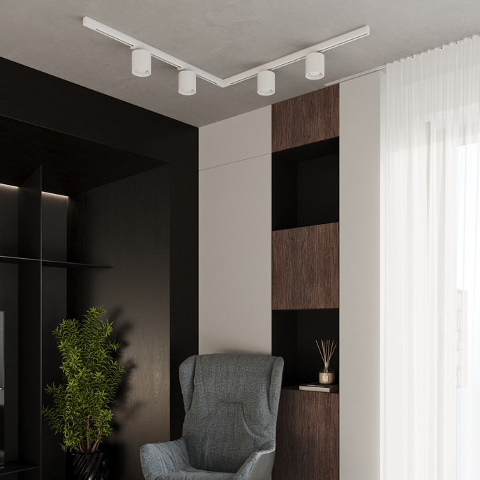 Taklampa, 4 spots, 3-fas strömskenor, ORBIS