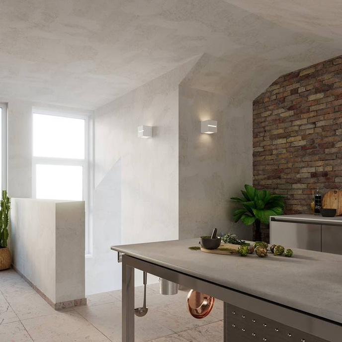 LEO LINE keramisk vägglampa vit + 1x LED-lampa E27 3000K varm 7,5W 620lm