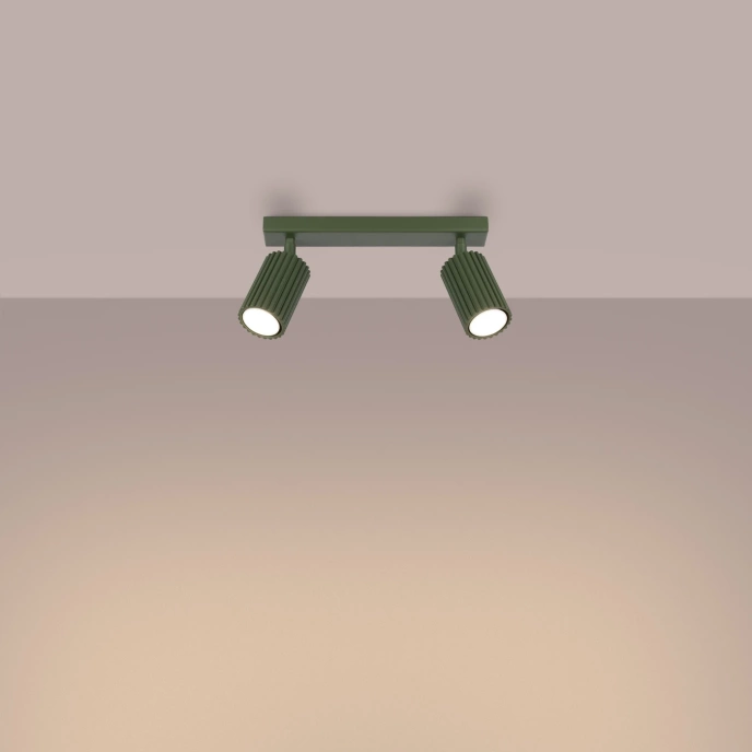 Taklampa KARBON 2 olivgrön