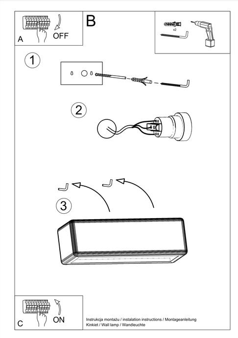 Keramisk vägglampa SUBANI vit + 1x LED-lampa E27 4000K Cold 7,5W 650lm