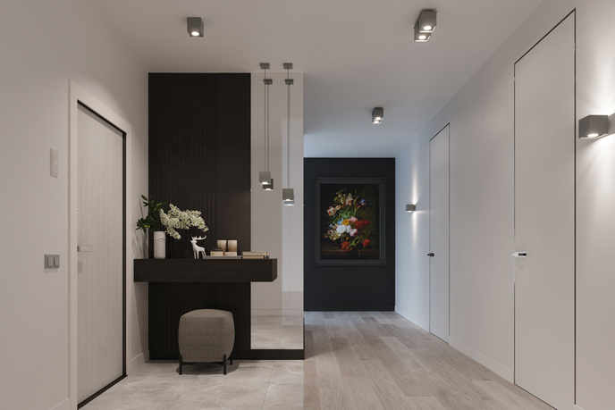 Plafond QUAD 2 grå + 2x LED-lampa GU-10 3000K varm 7W 620lm