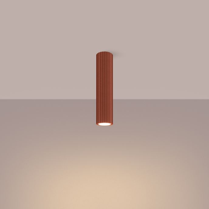 Plafond KARBON 30 ockraröd + 1x LED-lampa GU-10 3000K varm 7W 510lm