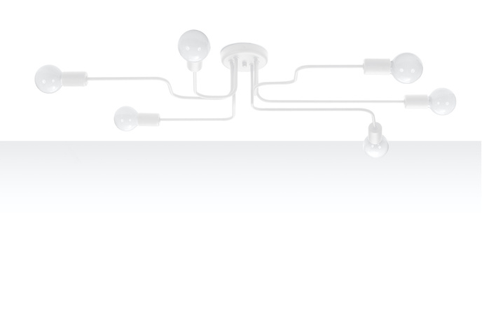 Ljuskrona HECTOR 6 vit + 6x LED-lampa E27 4000K Kall 7,5W 650lm