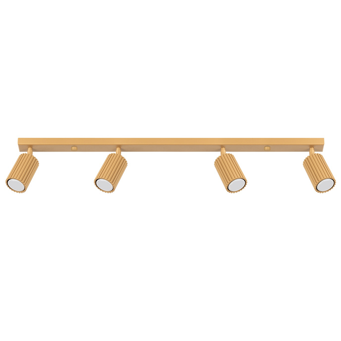 Plafond KARBON 4L guld + 4x LED-lampa GU-10 3000K varm 7W 510lm