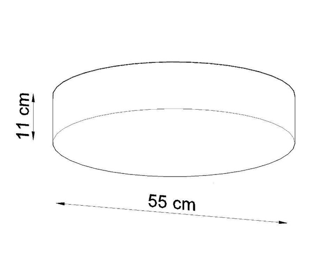 Takplafond ARENA 55 WHITE + 4x LED-lampa E27 3000K Varm 7,5W 620lm