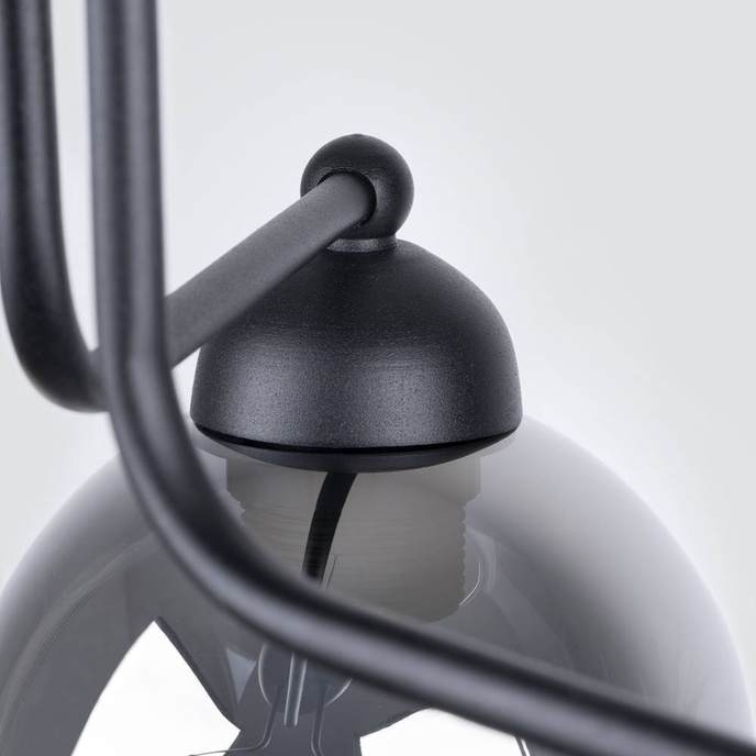 Ljuskrona FILLAN 3 svart + 3x LED-lampa E27 4000K Kall 7,5W 690lm