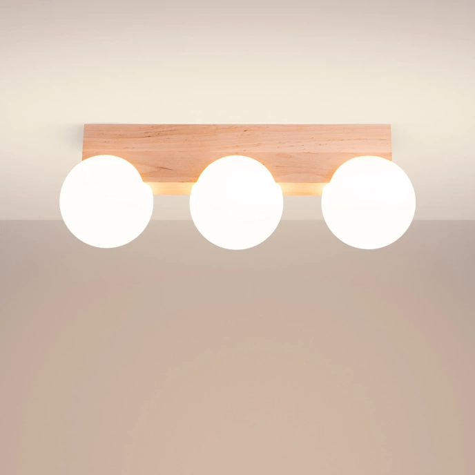 Plafond BULBO 3 naturligt trä