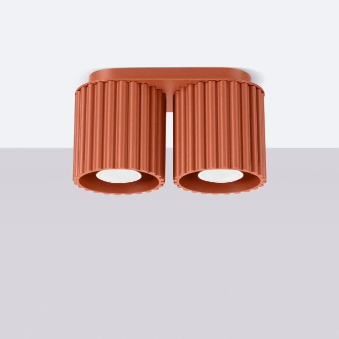 Taklampa AURA 2 röd ochra GU10