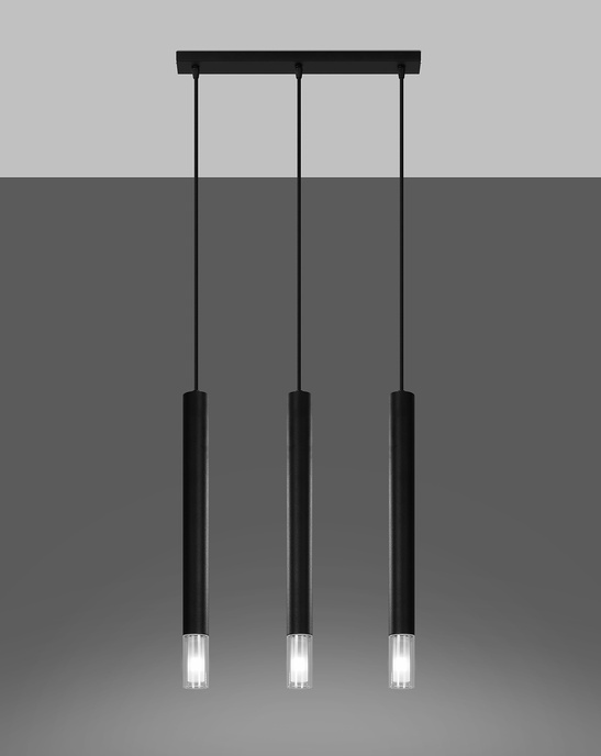 WEZYR 3 pendellampor svart + 3x LED-lampa G9 4000K kall 4,5W 530lm