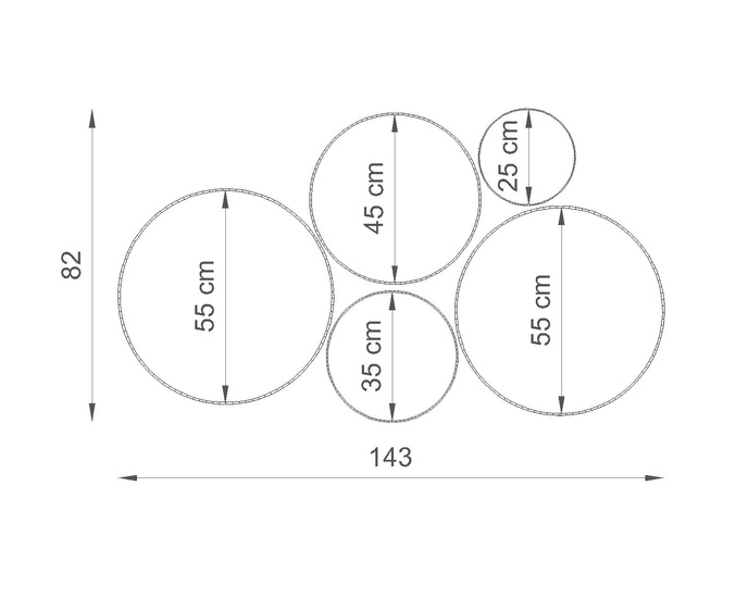 Takplafond ARENA 55 WHITE + 4x LED-lampa E27 3000K Varm 7,5W 620lm