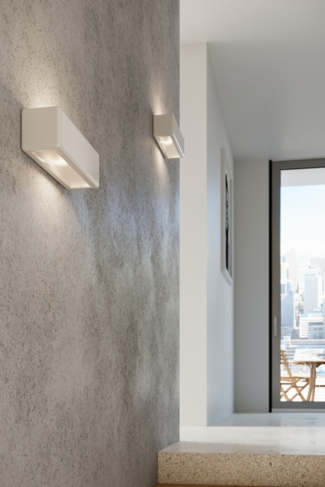 NESTA keramisk vägglampa vit + 1x LED-lampa E27 4000K Cold 7,5W 650lm