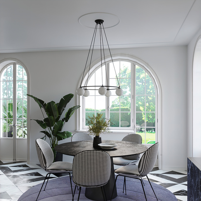 Ljuskrona YOLI 5 + 5x LED-lampa G9 3000K varm 4,5W 450lm