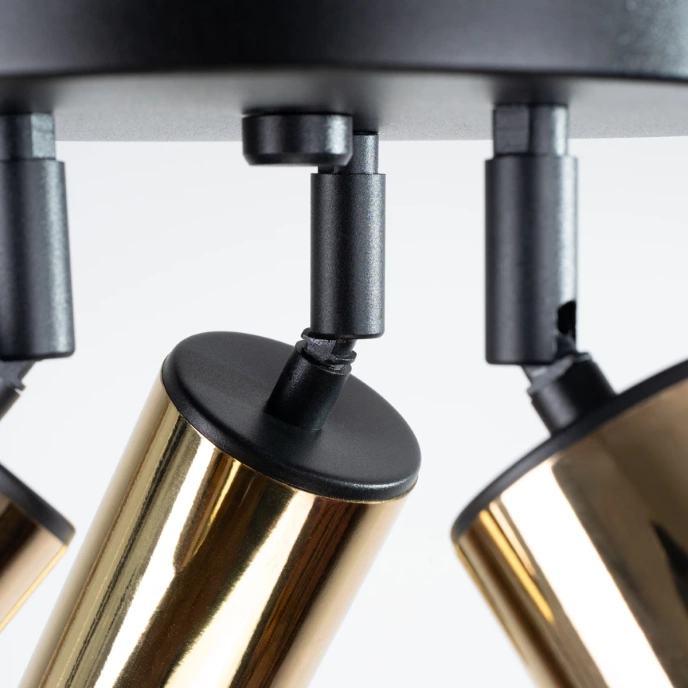 Taklampa WINX 3P svart/guld