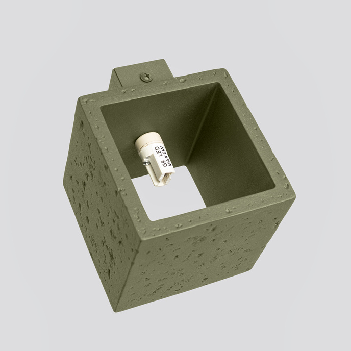 Vägglampa QUAD betong olivgrön