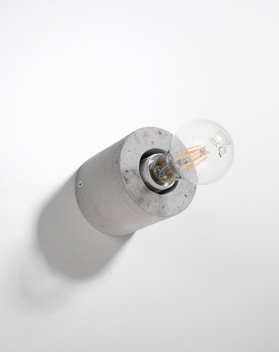 Vägglampa SALGADO betong + 1x LED-lampa E27 4000K Kall 7,5W 650lm