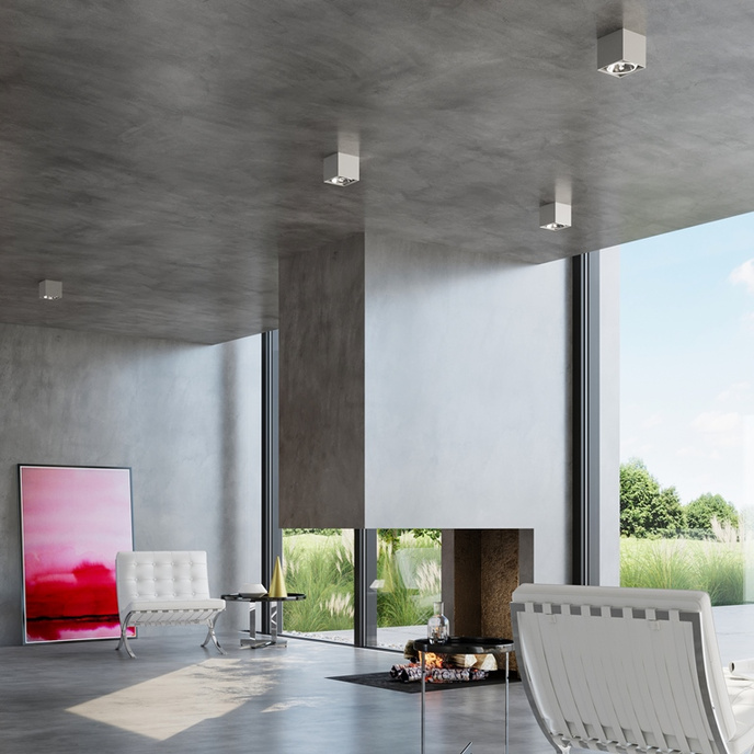 Plafond BLAKE grå + 1x LED-lampa GU10 AR111 4000K COLD 10W 850lm