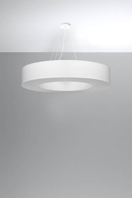 Ljuskrona SATURNO 90 vit + 8x LED-lampa E27 4000K Kall 7,5W 650lm