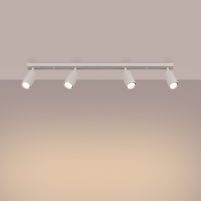 Plafond RING 4L beige + 4x LED-lampa GU-10 3000K varm 7W 510lm