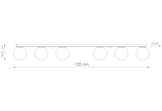 Plafond YOLI 6 vit + 6x LED-lampa G9 3000K varm 4,5W 450lm