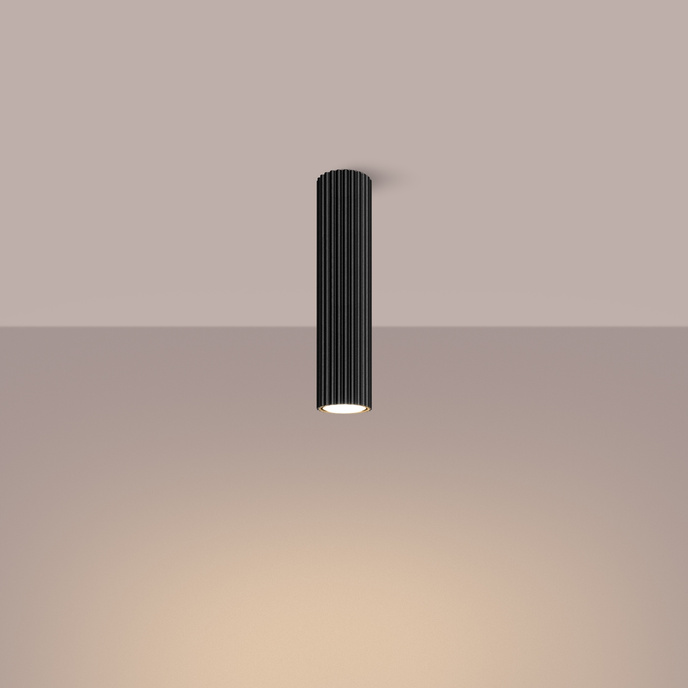 Plafond KARBON 30 svart + 1x LED-lampa GU-10 3000K varm 7W 510lm